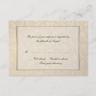 Tarjeta de respuesta de Tan y Gold Boda