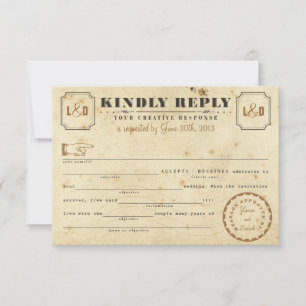 Tarjeta de respuesta de Telegram Libs de Vintage
