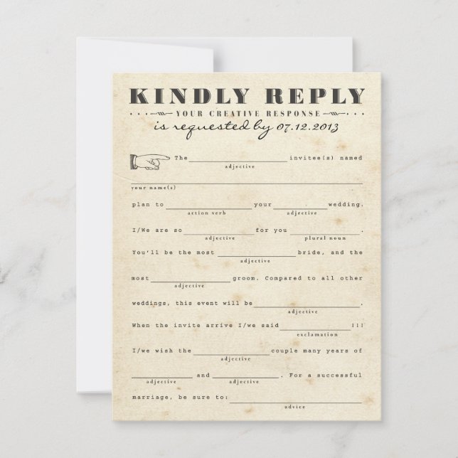 Tarjeta de respuesta de Telegram Vintage (Anverso)