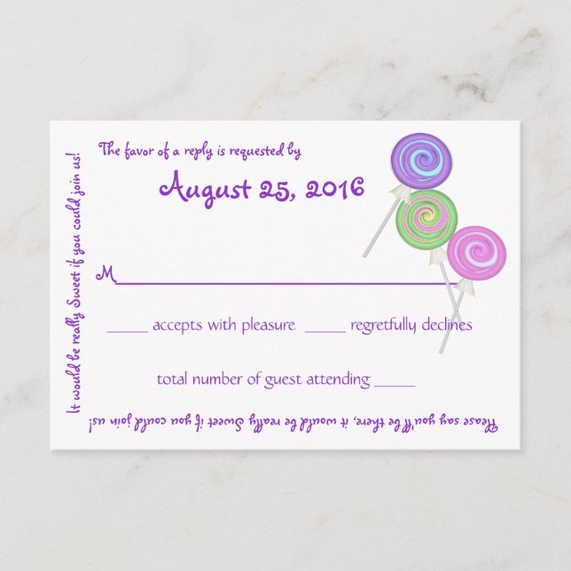 Tarjeta de respuesta de texto de mensajes de tesor (Anverso)