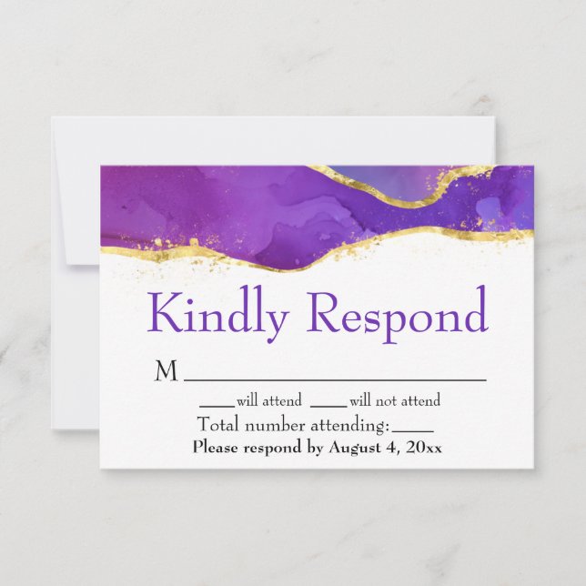 Tarjeta de respuesta de tinta abstracta fucsia ros (Anverso)