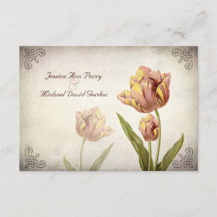 Tarjeta de respuesta de Tulip de loro rosa