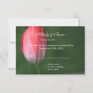 tarjeta de respuesta de tulipán rosa, invitaciones