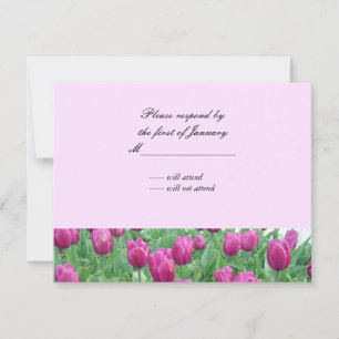 Tarjeta de respuesta de tulipanes rosados