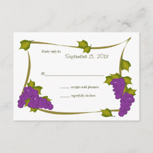 Tarjeta de respuesta de uvas de cosecha