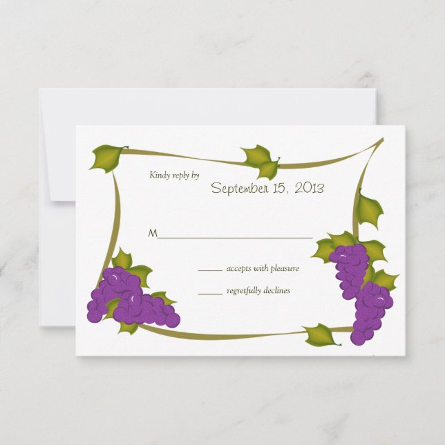 Tarjeta de respuesta de uvas de cosecha (Anverso)
