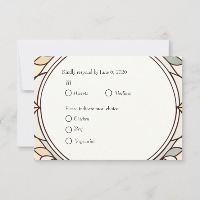 Tarjeta de respuesta de vidrio emplomado con elecc (Anverso)