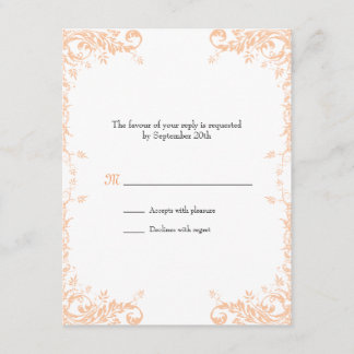 Tarjeta De Respuesta De Vines (Peach) boda