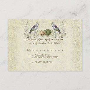 Tarjeta de respuesta de Wings of Love RSVP - Cream