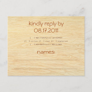 Tarjeta de respuesta de Woodgrain