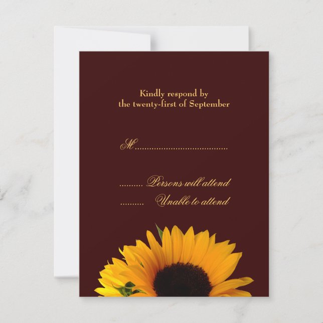 Tarjeta de respuesta del boda (Anverso)