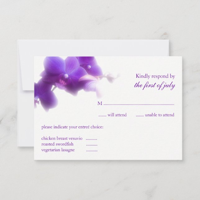 Tarjeta de respuesta del boda (Anverso)