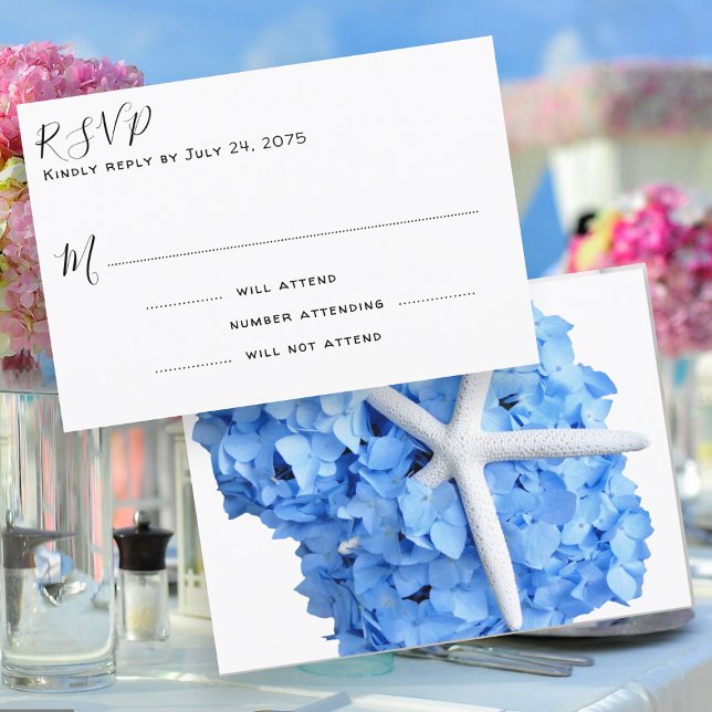 Tarjeta de respuesta del Boda azul de Seaside Gard (Subido por el creador)