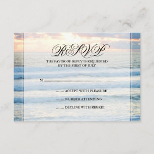 Tarjeta de respuesta del Boda Beach Sunset