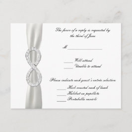 Tarjeta de respuesta del Boda blanco diamond Infin