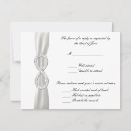 Tarjeta de respuesta del Boda blanco diamond Infin