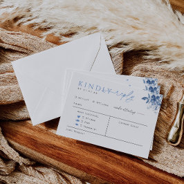 Tarjeta de respuesta del Boda Blue Toile con opció
