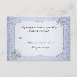 Tarjeta de respuesta del Boda Crystal Blue Snowfla