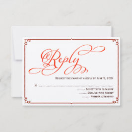Tarjeta de respuesta del Boda de caligrafía de col