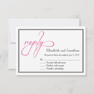 Tarjeta de respuesta del Boda de caligrafía de gui