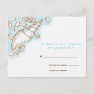 Tarjeta de respuesta del Boda de conchas marinas