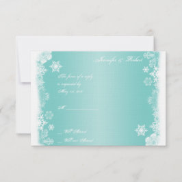 Tarjeta de respuesta del Boda de copo de nieve azu