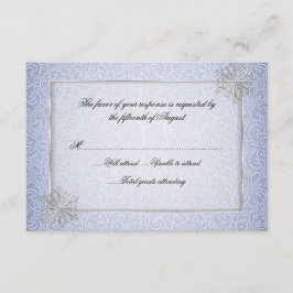 Tarjeta de respuesta del Boda de copo de nieve azu