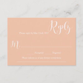 Tarjeta de respuesta del Boda de coral