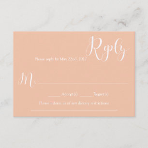 Tarjeta de respuesta del Boda de coral