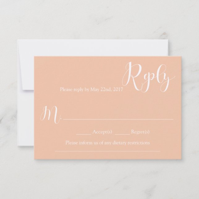 Tarjeta de respuesta del Boda de coral (Anverso)