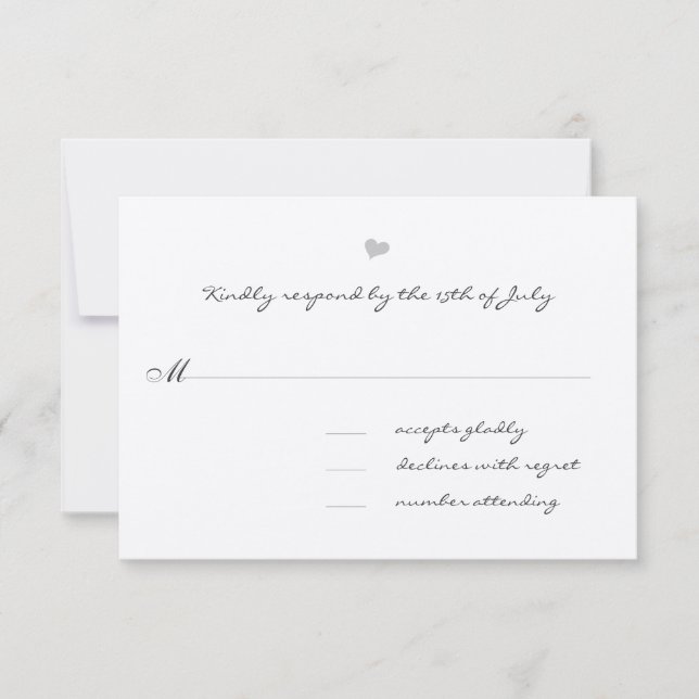 Tarjeta de respuesta del Boda de crema (Anverso)