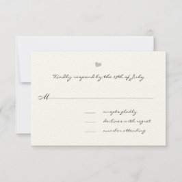 Tarjeta de respuesta del Boda de crema