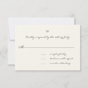 Tarjeta de respuesta del Boda de crema