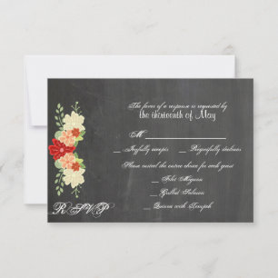 Tarjeta de respuesta del Boda de flor Naranja de s