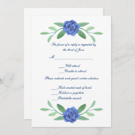 Tarjeta de respuesta del Boda de floración azul de