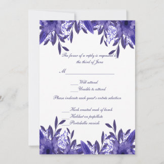 Tarjeta de respuesta del Boda de follaje floral mo