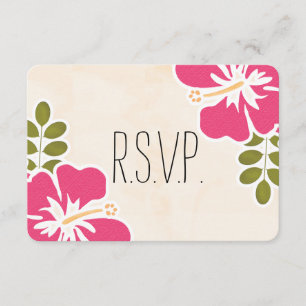 TARJETA DE RESPUESTA DEL BODA DE FUCHSIA HIBISCUS 