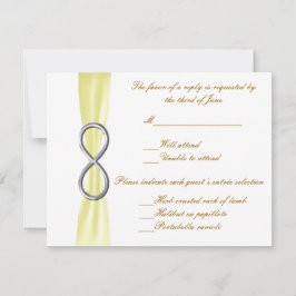 Tarjeta de respuesta del Boda de infinito amarillo