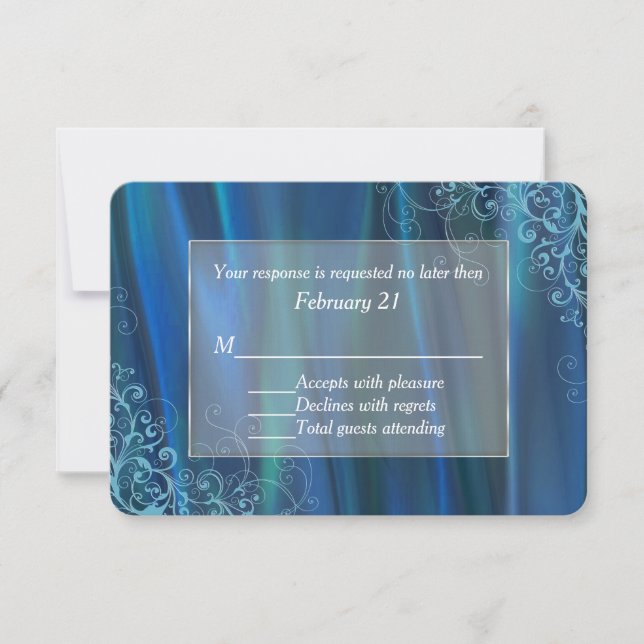 Tarjeta de respuesta del Boda de la estatina azul  (Anverso)