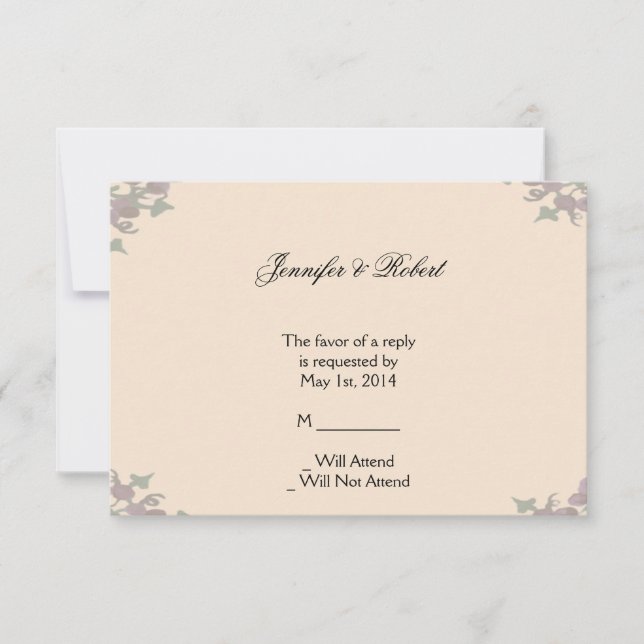 Tarjeta de respuesta del Boda de la guirnalda de G (Anverso)