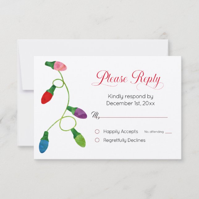 Tarjeta de respuesta del Boda de las luces colorid (Anverso)