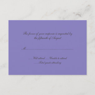 Tarjeta de respuesta del Boda de Lavender