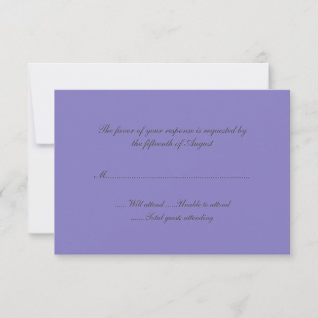 Tarjeta de respuesta del Boda de Lavender (Anverso)