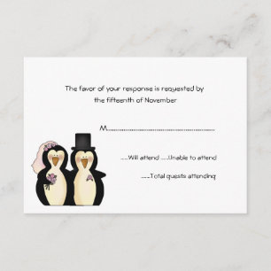 Tarjeta de respuesta del Boda de los pingüinos