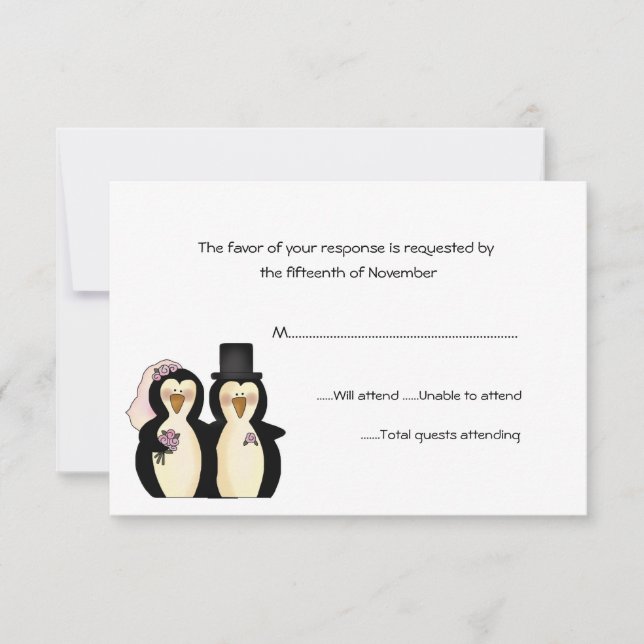 Tarjeta de respuesta del Boda de los pingüinos (Anverso)