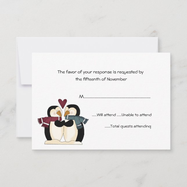 Tarjeta de respuesta del Boda de los pingüinos (Anverso)