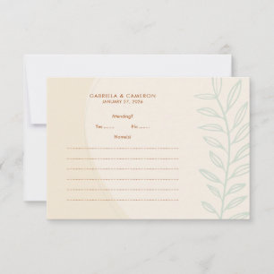 Tarjeta de respuesta del Boda de los tonos de tier