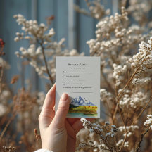 Tarjeta de respuesta del Boda de montaña azul ruso