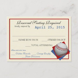 Tarjeta de respuesta del Boda de pases de béisbol