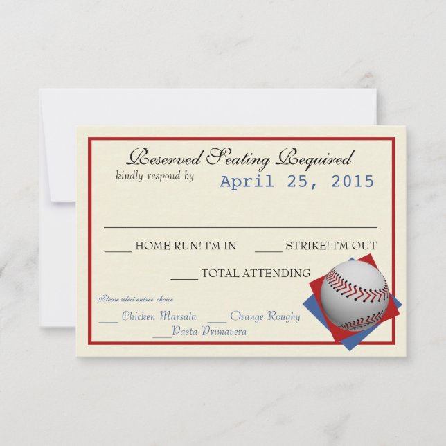 Tarjeta de respuesta del Boda de pases de béisbol (Anverso)